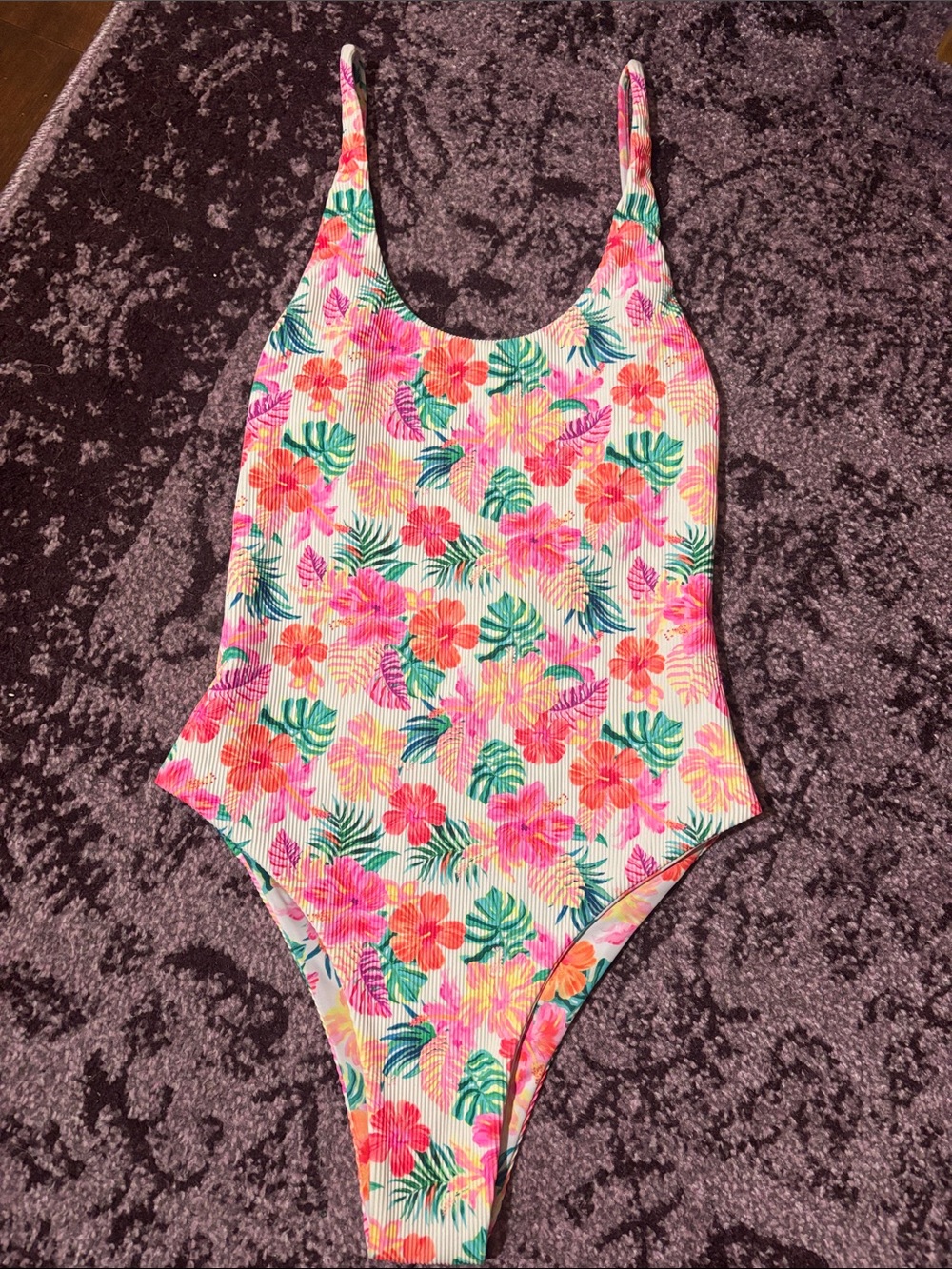 Kulani Kinis Pink Floral Tropical One-Piece Swimsuit